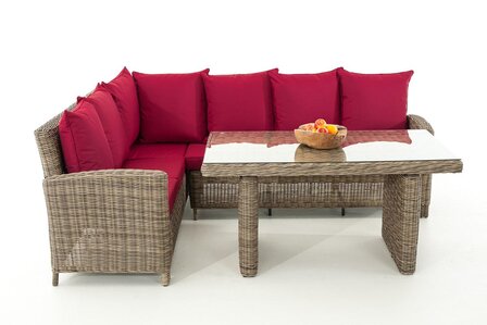 Lounge Dining Set Bormee 5mm natura,rubinRood