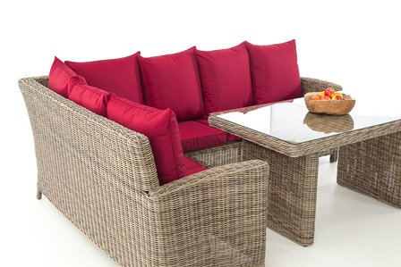 Lounge Dining Set Bormee 5mm natura,rubinRood