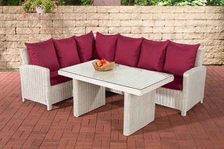 Lounge Dining Set Bormee 5mm perlWit,rubinRood