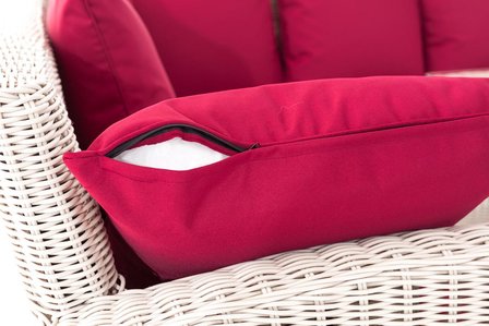 Lounge Dining Set Bormee 5mm perlWit,rubinRood