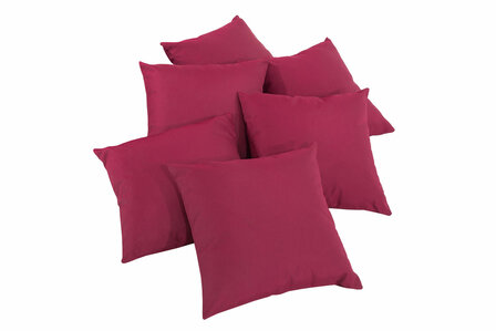 6x Decoratief kussen 45x45 cm rubinRood