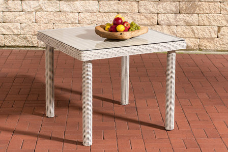 Eettafel Poirto Recu perlWit,100x100 cm