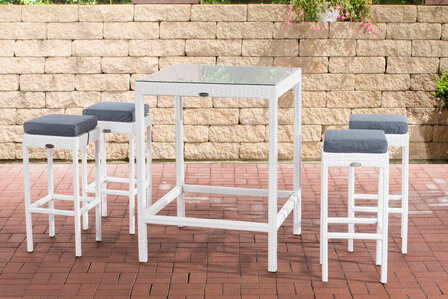 Tuin Barset Wicker Ilei Wit,eisenGrijs