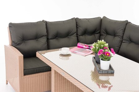 Lounge Dining Set Bormee sand,anthrazit, 