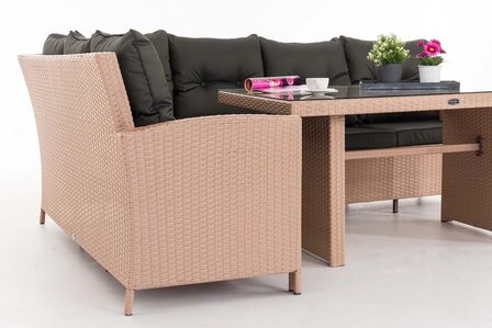 Lounge Dining Set Bormee sand,anthrazit, 