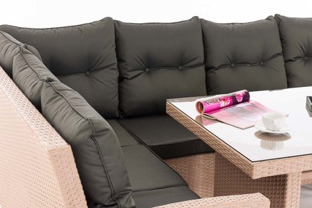 Lounge Dining Set Bormee sand,anthrazit, 