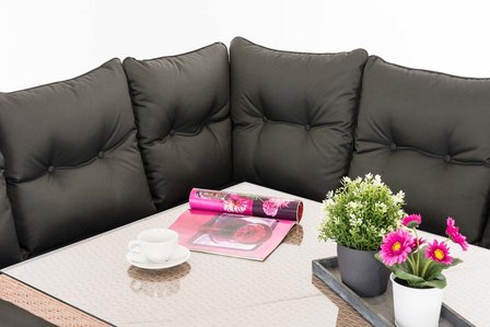 Lounge Dining Set Bormee sand,anthrazit, 