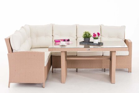 Lounge Dining Set Bormee sand,CremeWit