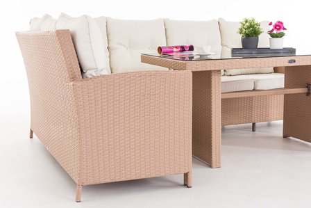 Lounge Dining Set Bormee sand,CremeWit