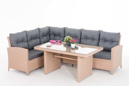 Lounge Dining Set Bormee sand,eisenGrijs