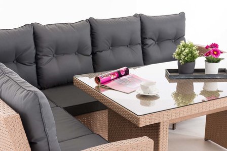 Lounge Dining Set Bormee sand,eisenGrijs