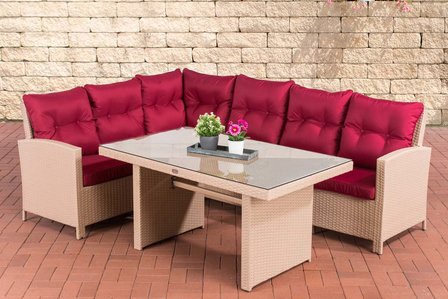 Lounge Dining Set Bormee sand,rubinRood