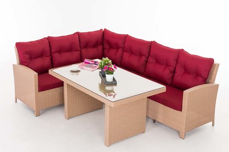 Lounge Dining Set Bormee sand,rubinRood