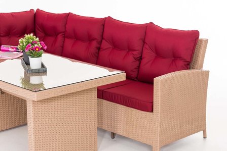 Lounge Dining Set Bormee sand,rubinRood