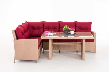 Lounge Dining Set Bormee sand,rubinRood