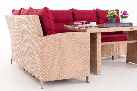 Lounge Dining Set Bormee sand,rubinRood