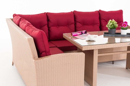 Lounge Dining Set Bormee sand,rubinRood