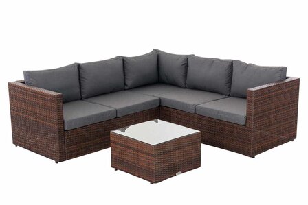 Poly-Roodan loungeset Lebire, 1,25 mm Bruin-meliert,eisenGrijs