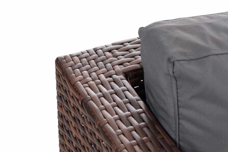 Poly-Roodan loungeset Lebire, 1,25 mm Bruin-meliert,eisenGrijs