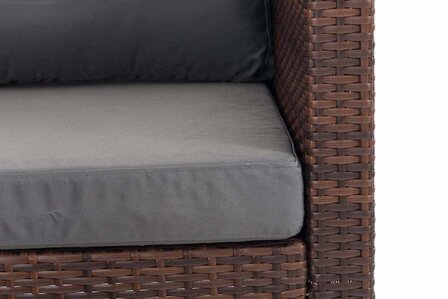 Poly-Roodan loungeset Lebire, 1,25 mm Bruin-meliert,eisenGrijs