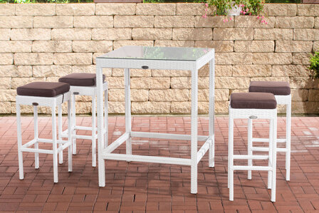 Tuin Barset Wicker Ilei Wit,terraBruin