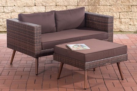 Meldo 2-zitsbank vlak 1,25mm Poly Roodan bruin gemêleerd 40 cm (DunkelBruin),terraBruin