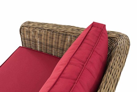 Hoek loungeset Skara,5mm rond Polyrattan - natura rubinRood,40 cm (HellBruin)