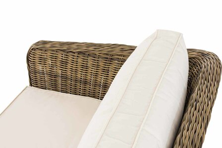 Hoek loungeset Skara,5mm rond Polyrattan - natura CremeWit,45 cm (HellBruin)