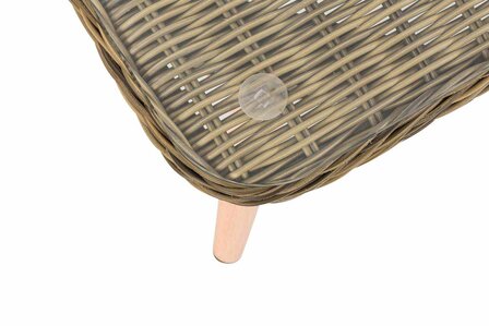 Hoek loungeset Skara,5mm rond Polyrattan - natura CremeWit,45 cm (HellBruin)