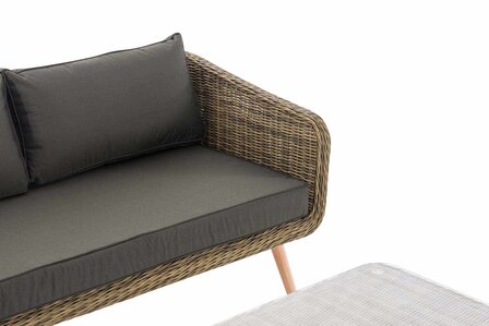 Hoek loungeset Skara,5mm rond Polyrattan - natura anthrazit,45 cm (HellBruin)