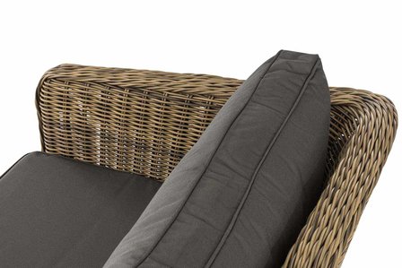 Hoek loungeset Skara,5mm rond Polyrattan - natura anthrazit,45 cm (HellBruin)