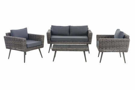 Loungeset Kiruna 5 mm Grijs gemêleerd 40 cm (Grijs),eisenGrijs