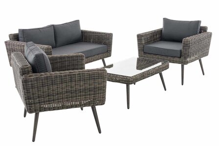 Loungeset Kiruna 5 mm Grijs gemêleerd 40 cm (Grijs),eisenGrijs