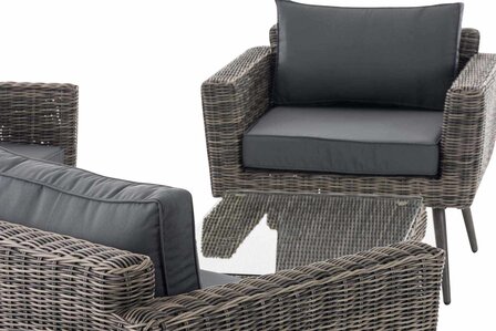 Loungeset Kiruna 5 mm Grijs gemêleerd 40 cm (Grijs),eisenGrijs