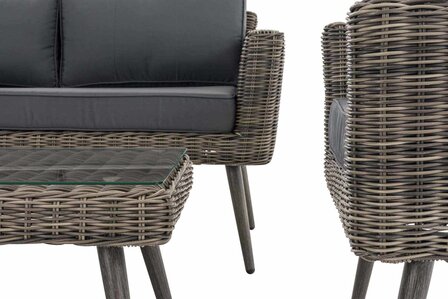 Loungeset Kiruna 5 mm Grijs gemêleerd 40 cm (Grijs),eisenGrijs