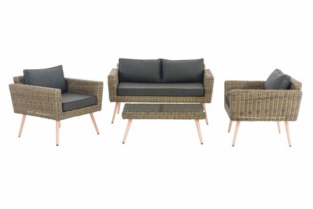 Loungeset Kiruna 5 mm natura 40 cm (HellBruin),anthrazit