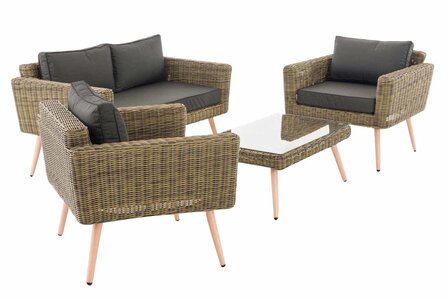 Loungeset Kiruna 5 mm natura 40 cm (HellBruin),anthrazit