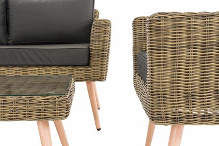 Loungeset Kiruna 5 mm natura 40 cm (HellBruin),anthrazit