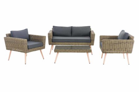 Loungeset Kiruna 5 mm natura 40 cm (HellBruin),eisenGrijs