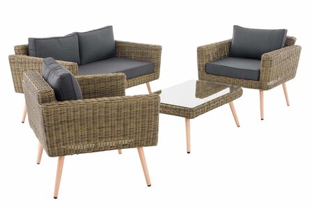 Loungeset Kiruna 5 mm natura 40 cm (HellBruin),eisenGrijs