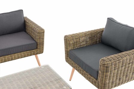 Loungeset Kiruna 5 mm natura 40 cm (HellBruin),eisenGrijs
