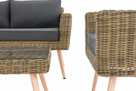 Loungeset Kiruna 5 mm natura 40 cm (HellBruin),eisenGrijs