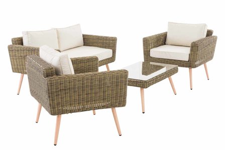 Loungeset Kiruna 5 mm natura 45 cm (HellBruin),CremeWit