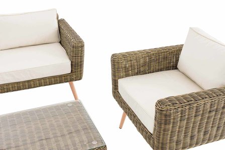 Loungeset Kiruna 5 mm natura 45 cm (HellBruin),CremeWit