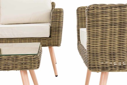 Loungeset Kiruna 5 mm natura 45 cm (HellBruin),CremeWit