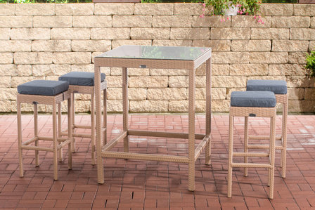 Tuin Barset Wicker Ilei sand,eisenGrijs