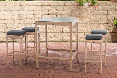 Tuin Barset Wicker Ilei sand,anthrazit, 
