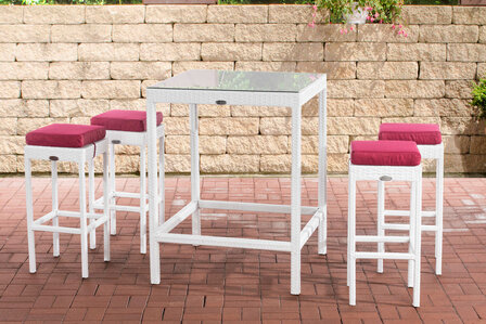 Tuin Barset Wicker Ilei Wit,rubinRood