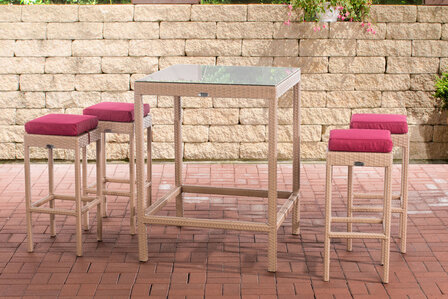 Tuin Barset Wicker Ilei sand,rubinRood