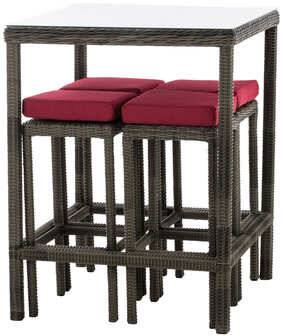 Tuinbar Ilei 5mm Grijs-meliert,rubinRood